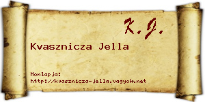 Kvasznicza Jella névjegykártya